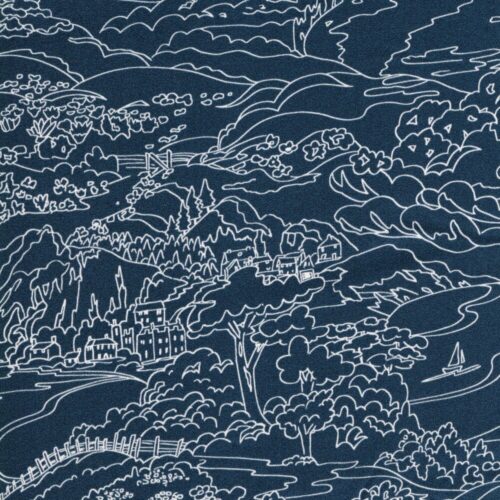 Liberty Belgravia Silk Satin Fabric Seaside Ramble A