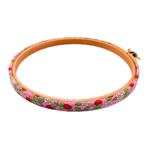 Liberty Tana Lawn® Strawberries & Cream Covered 6" Wooden Embroidery Hoop