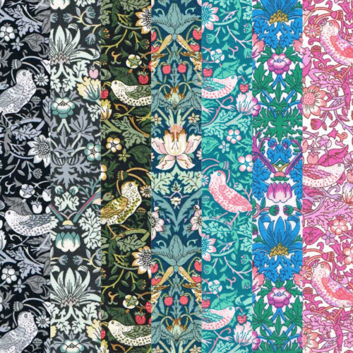 Liberty Fabric Tana Lawn® 7 Fat Quarters Strawberry Thief Selection 351