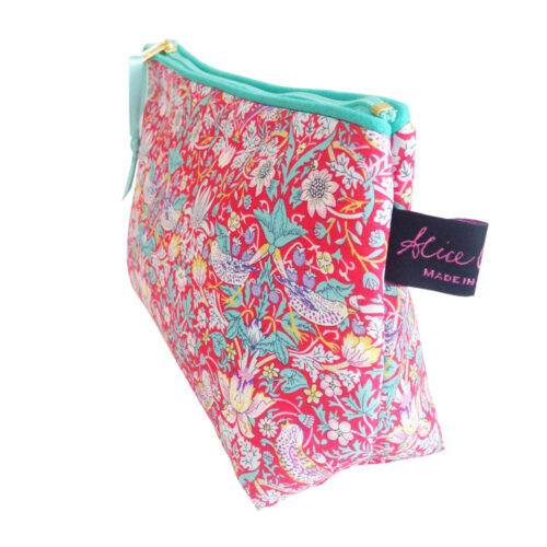 Cosmetic Bag Strawberry Thief Red - Image 3