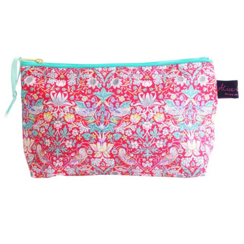 Cosmetic Bag Strawberry Thief Red
