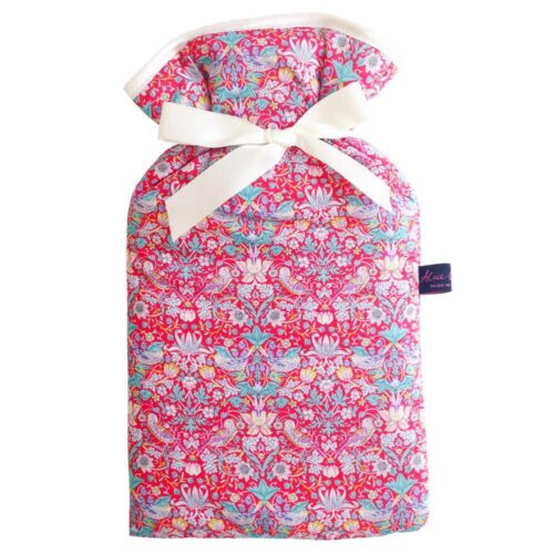 Hot Water Bottle Strawberry Thief Red