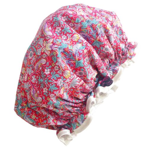 Shower Cap Strawberry Thief Red - Image 3