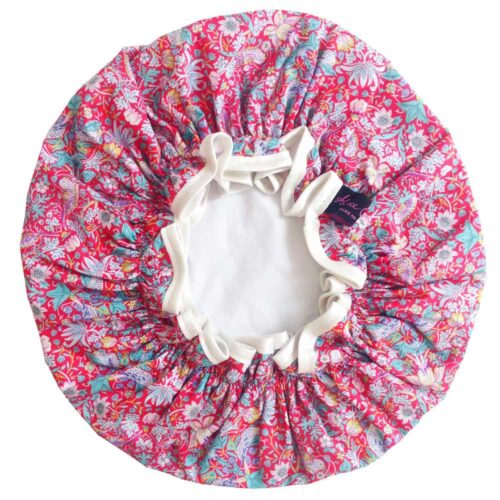 Shower Cap Strawberry Thief Red