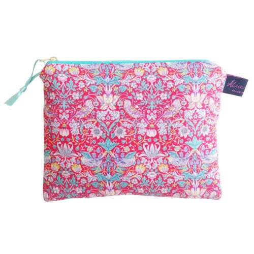 Travel Pouch Strawberry Thief Red
