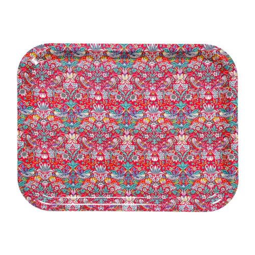 Large Tray In Liberty Strawberry Thief Red (R)