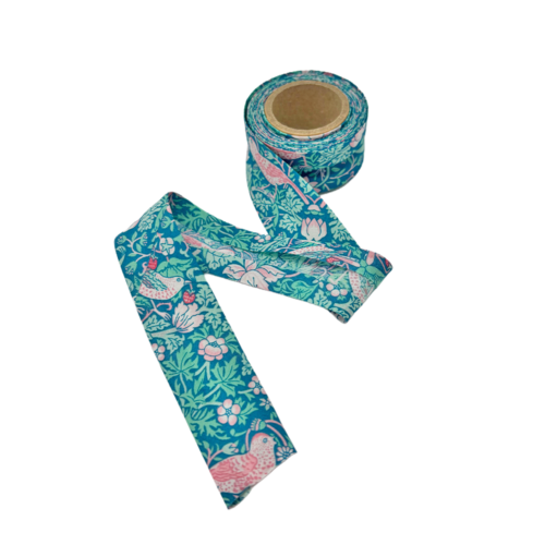Liberty Tana Lawn® Bias Binding in Strawberry Thief Wild Mint