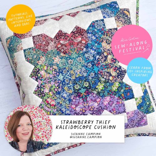 Strawberry Thief Kaleidoscope Cushion by Suzanne Campion: Fabric & Equipment Requirements