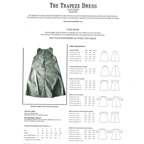 Merchant And Mills The Trapeze Dress Pattern - Image 2