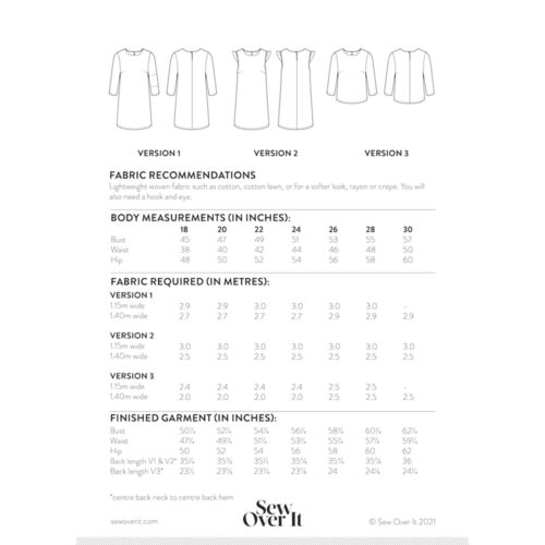 Sew Over It The Ultimate Shift Dress Dressmaking Pattern Sizes 18-30 - Image 6
