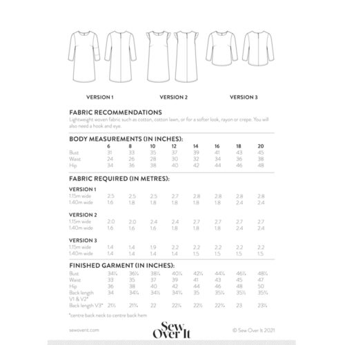 Sew Over It The Ultimate Shift Dress Dressmaking Pattern Sizes 6-20 - Image 6