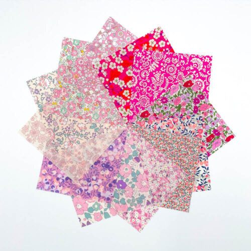 Liberty Tana Lawn Fabric Pink Charm Squares