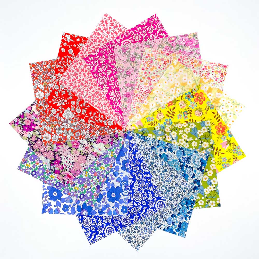 Liberty Tana Lawn Fabric Rainbow 6" Charm Squares