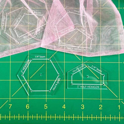 Clear acrylic templates for English paper piecing