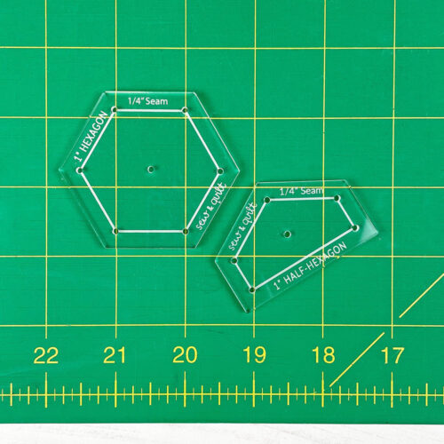 Clear acrylic templates for English paper piecing