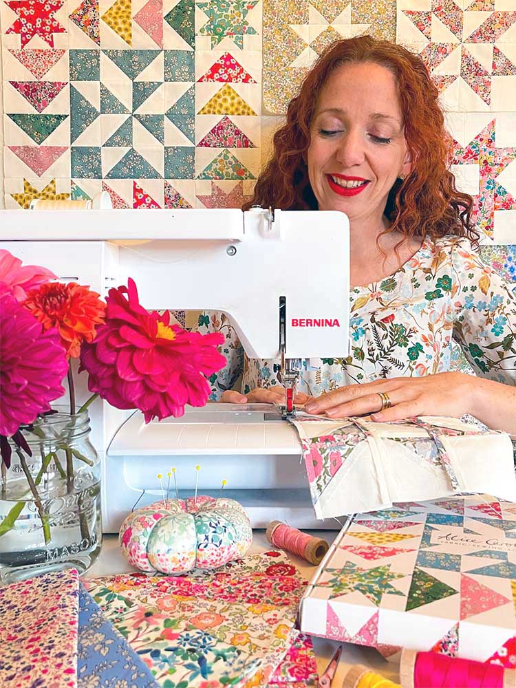Alice Caroline Sewing Rainbow Aurora Stars Liberty Quilt