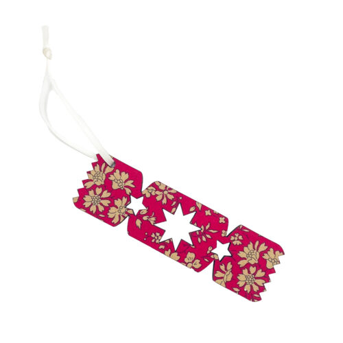 Liberty Christmas Cracker decoration In Red