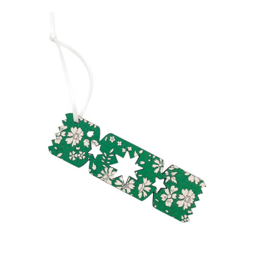 Liberty Christmas Cracker Decoration In Green