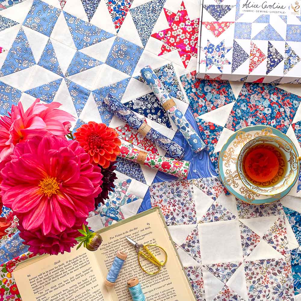Alice Caroline Aurora Stars Tricolour Liberty Fabric QBOM