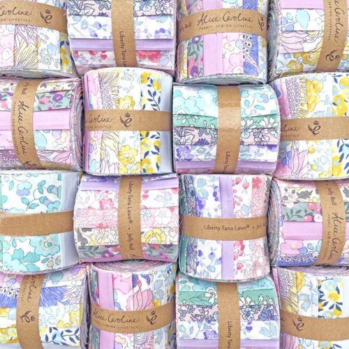 Liberty Fabric Jelly Roll - Exclusives and Plains - Tana Lawn 15 Fabrics