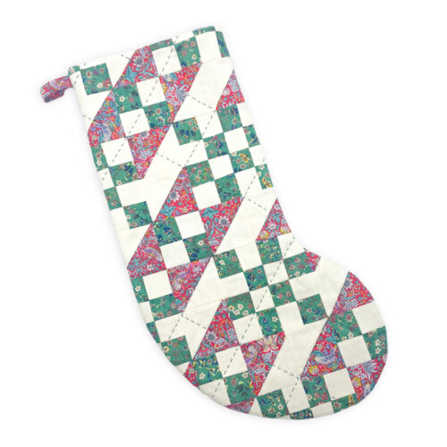 Liberty Tana Lawn Green And Red Patchwork Stocking Kit