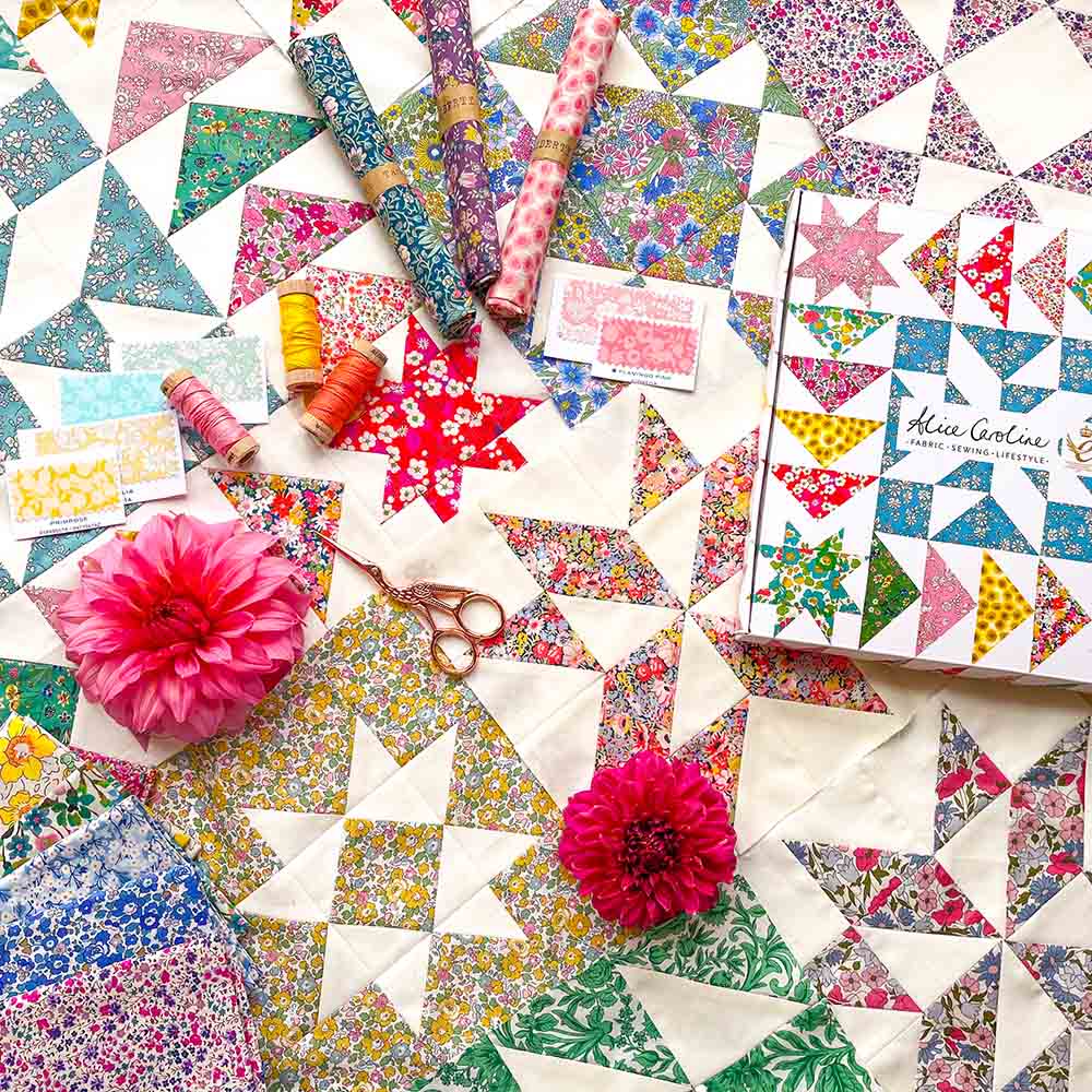 Aurora Stars Rainbow Liberty Fabric Quilt Block of the Month