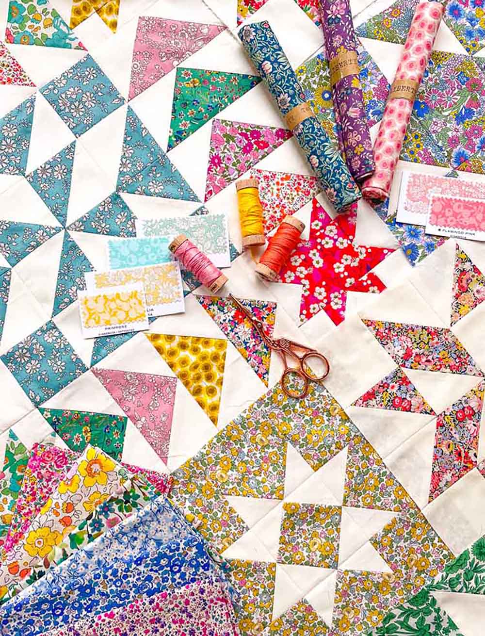 Aurora Stars QBOM Liberty Fabric Quilt Kit