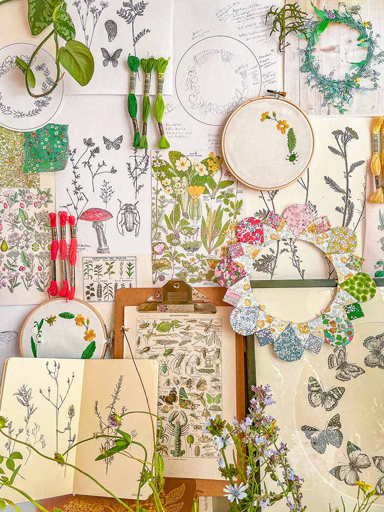 Alice's Country Diary Quilt BOM | EPP | Embroidery DMC Threads
