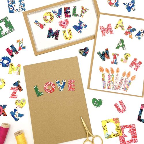 Liberty Pre-cut letters handmade cards