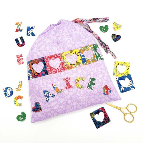 Liberty Pre-cut letters personalised bag