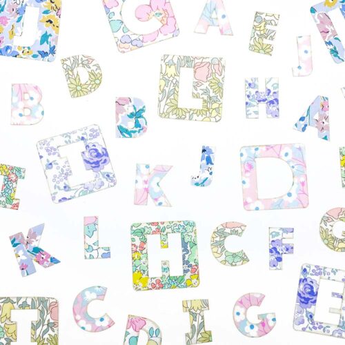 Liberty fabric pre-cut letters