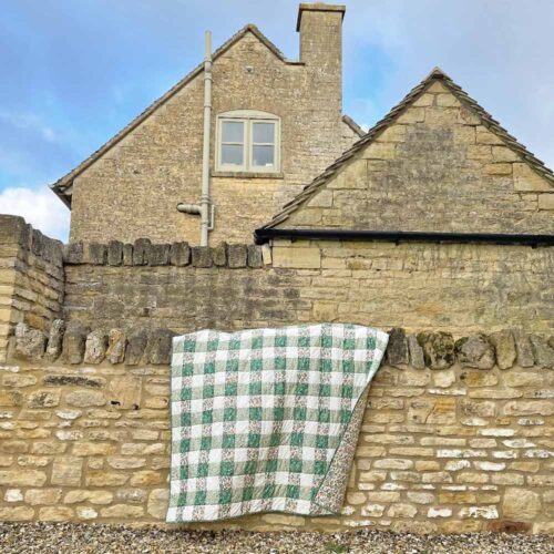 Green Gingham Patchwork Quilt Kit - Image 5