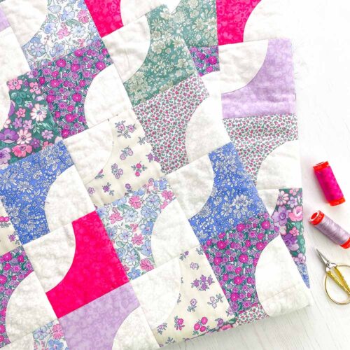 Pink Blue Floral Patchwork