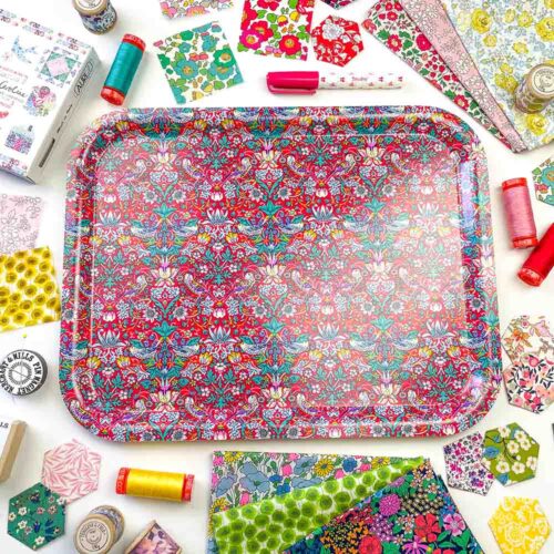 Large Tray In Liberty Strawberry Thief Red (R) - Image 3