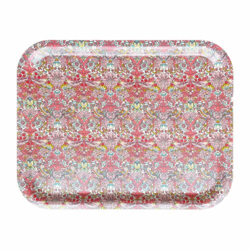 Large Tray In Liberty Strawberry Thief Spring Pink (C)