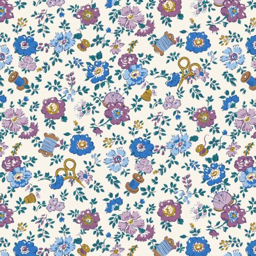 Liberty Quilting Cotton Tudor Celebration Collection Haberdashery Floral A