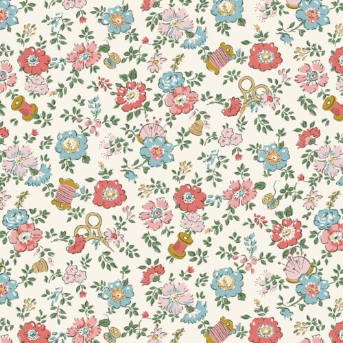 Liberty Quilting Cotton Tudor Celebration Collection Haberdashery Floral B