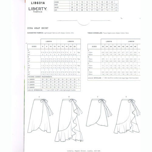 Liberty Dress Pattern Zina Wrap Skirt A 6-14 - Image 5