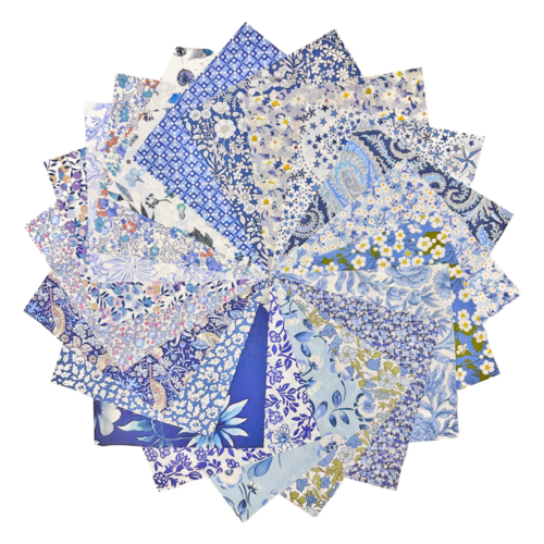 Liberty Fabric Tana Lawn 5" Blue Charm Squares | 20pcs