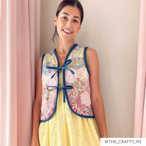 Brogan Sommerville in Liberty EPP Hexagon Gilet