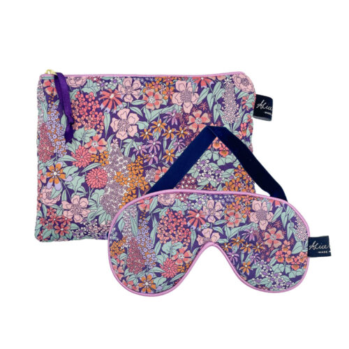 Ciara Lavender Soft Accessories Bundle | Liberty Tana Lawn Travel Pouch & Eye Mask