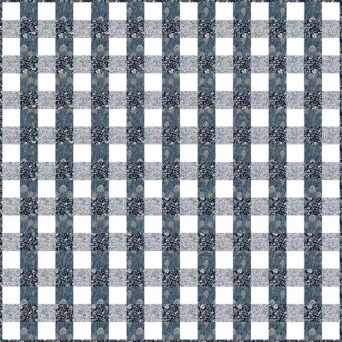 Slate Gingham Patchwork Quilt Kit