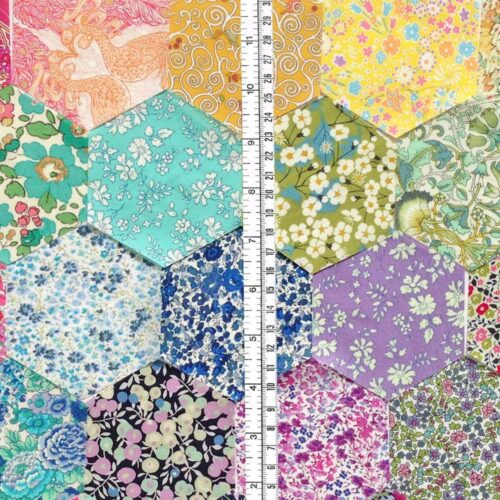 30 Liberty Fabric Hexagons 1 3/4" Sides Laser Cut Rainbow Selecti - Image 3