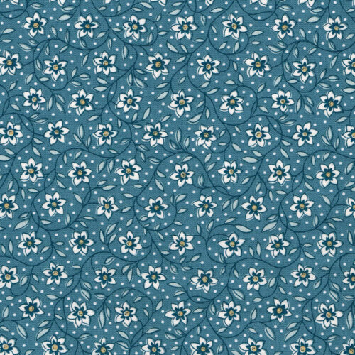 Liberty Quilting Cotton Denim Florals Collection Lily Trail A