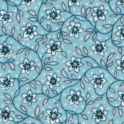 Liberty Quilting Cotton Denim Florals Collection Lily Trail B - Image 2