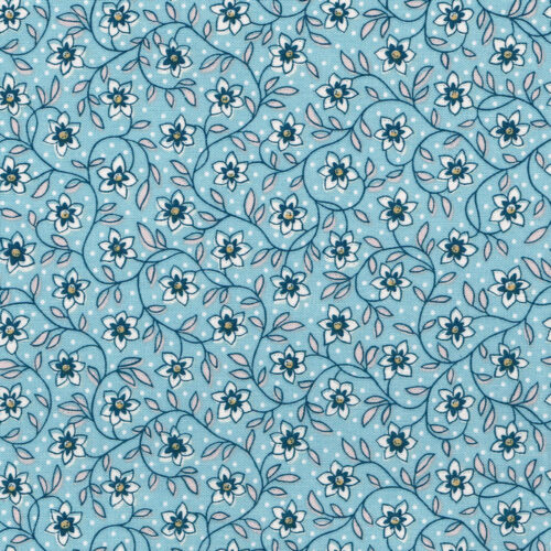 Liberty Quilting Cotton Denim Florals Collection Lily Trail B