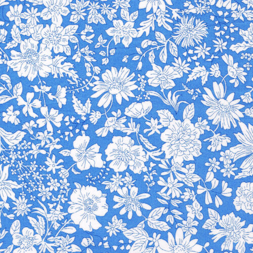 Liberty Wide Width Quilting Cotton Emily Blossom Collection Marine Blue
