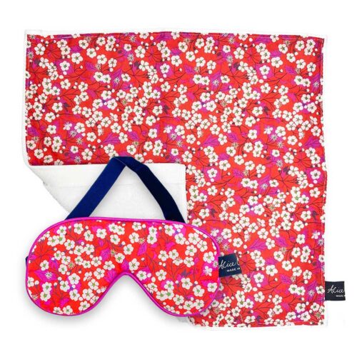 Mitsi Chilli Soft Accessories Bundle | Liberty Tana Lawn Face Cloth & Eye Mask