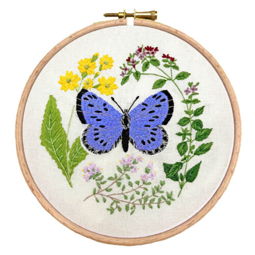 Alice's Botanical Embroidery Box | Blue Butterfly