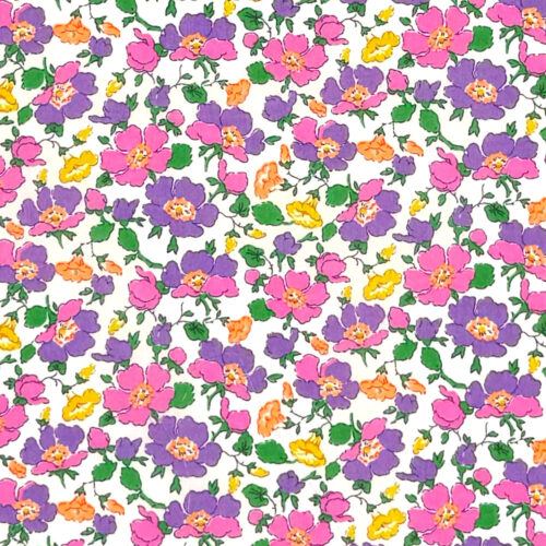 Liberty Tana Lawn® Cotton Fabric SS25 Retold Collection Mrs Stoneley A Neon Orange